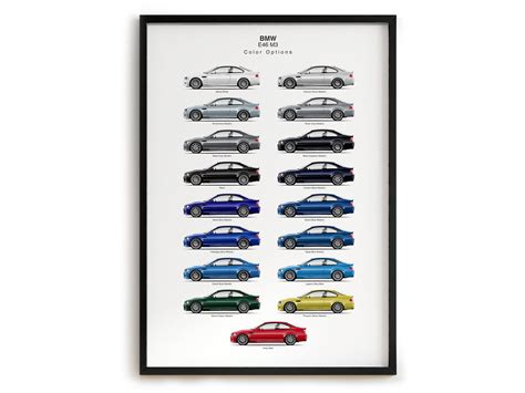 BMW E46 M3 OEM Colors Poster - Etsy Australia