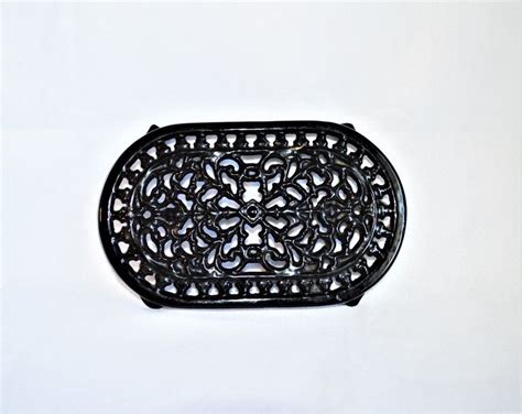 Vintage Black Cast Iron Trivet Antique Black Cast Iron Etsy Black