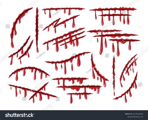 Blood Wound Splash Set Illustration Stock Vector Royalty Free