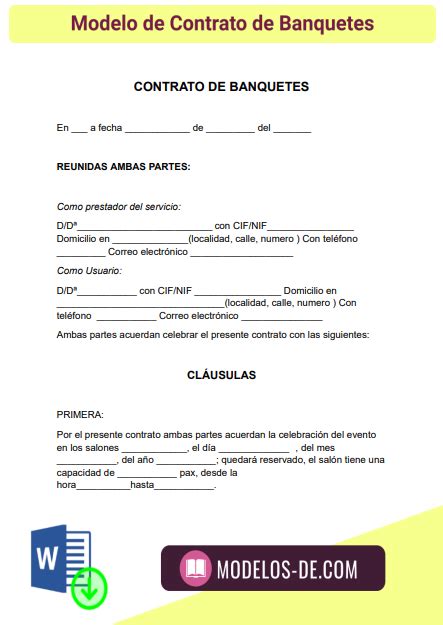 Modelo Contrato De Eventos