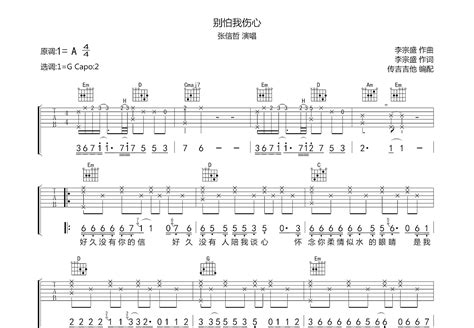 别怕我伤心吉他谱张信哲g调弹唱65专辑版 吉他世界