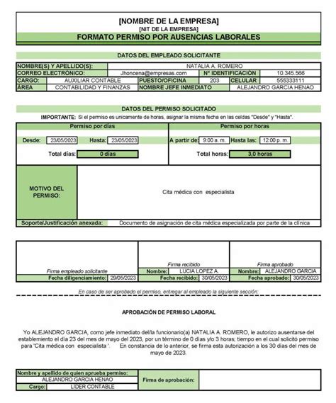 Solicitud De Permiso Ejemplos Formatos Formato Solicitud De Permiso