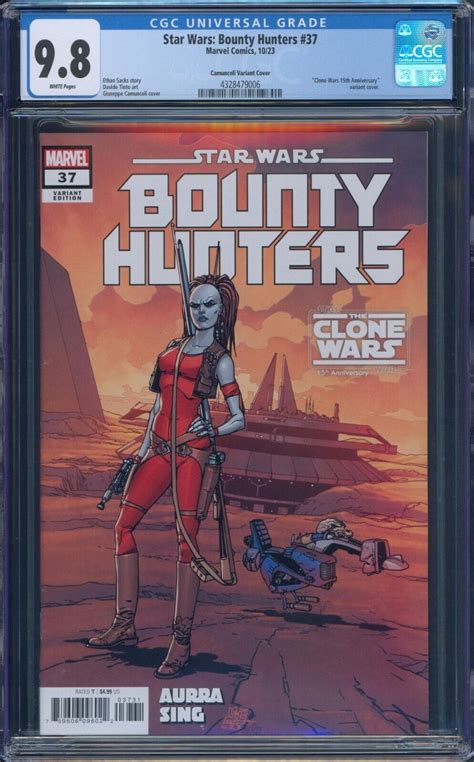 Star Wars Bounty Hunters 37 Cgc 98 Clone Wars 15th Aurra Sing Variant