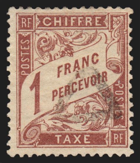 France Timbres Taxe n25 Duval 1fr marron oblitéré TB en 2024 Timbres