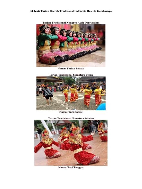 jenis tarian daerah tradisional indonesia