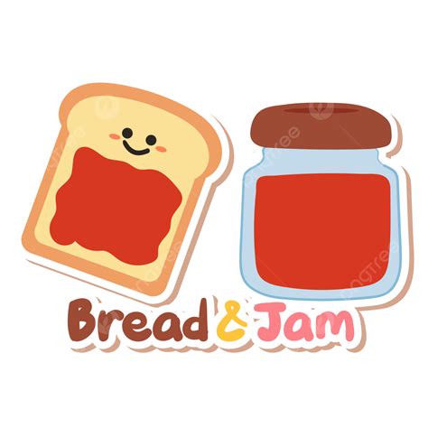 Bread Jam Vector Hd Images Hand Drawing Cute Cartoon Bread And Jam Bread Jam Sticker Png