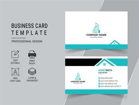 Modern Real Estate Business Card Design Template 25743066 Vector Art at ...