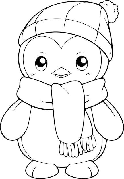 Premium Vector Penguin Vector Illustration Black And White Coloring