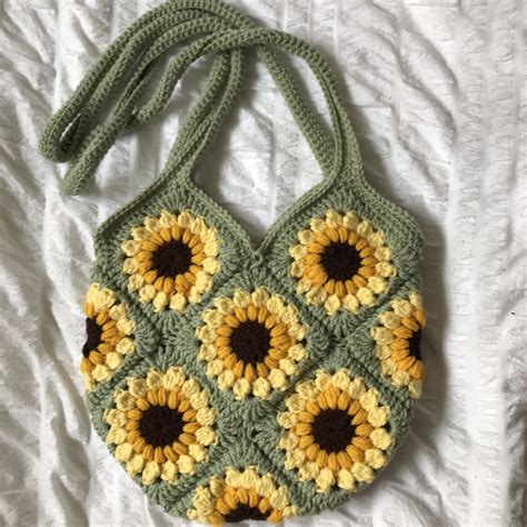 Sunflower Crochet Bag Sunflower Bag Crochet Bag Tote Bag Etsy