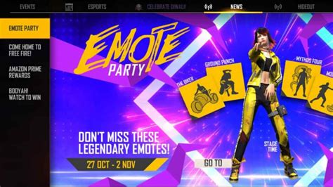 How To Get Legendary Emotes From Free Fire Emote Party Event This Week