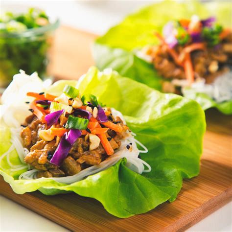 Vegan & Gluten-Free Thai Lettuce Wraps with Peanut Sauce