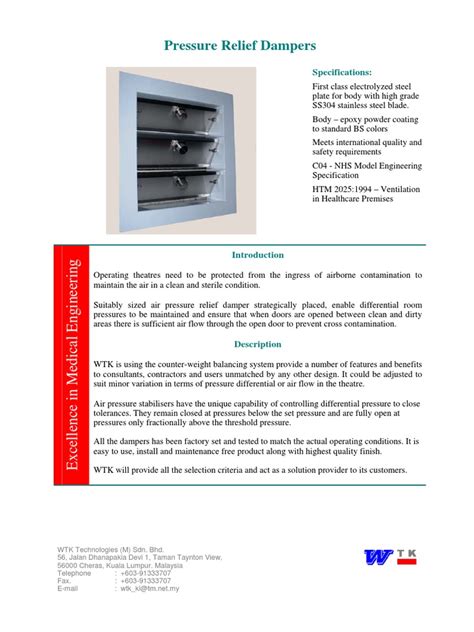 Pressure Relief Dampers Pdf Engineering Nature