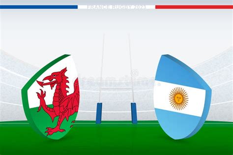 Partido De Cuartos De Final Entre Gales Y La Argentina Ilustraci N Del