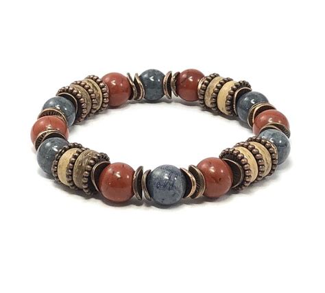 Mens Stretch Bracelet Beaded Stretch Bracelet Mens Beaded Bracelet Unisex Jewelry Mens