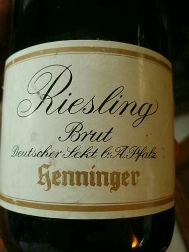 Deutscher Sekt Henninger Pfalz Riesling Brut Vivino Us