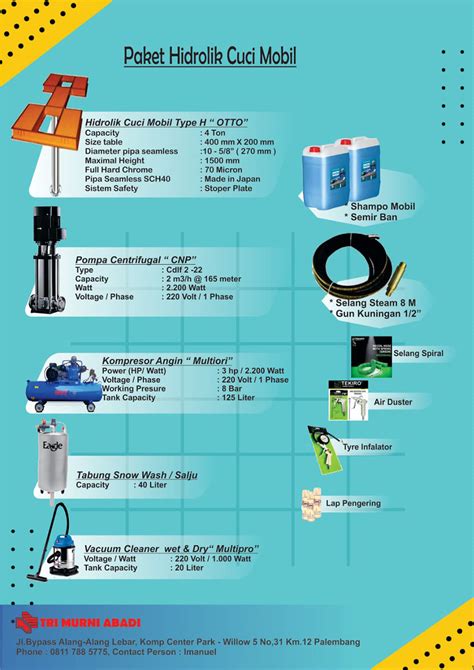 Paket Hidrolik Cuci Mobil Tri Murni Abadi