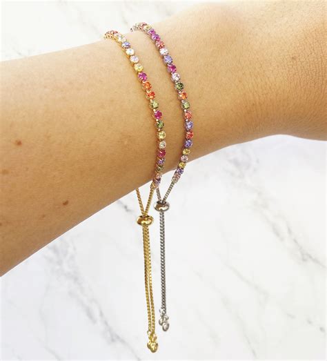 Adjustable Rainbow Crystal Bracelet