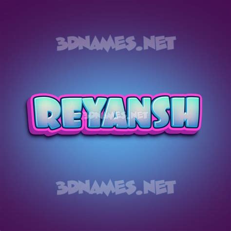 Preview Of Phat Purple 3D Name For Reyansh