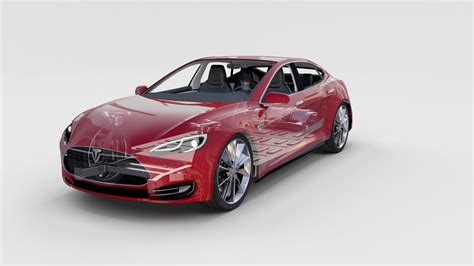 Tesla Model S With Chassis Interior Rev 3d Model Cgtrader