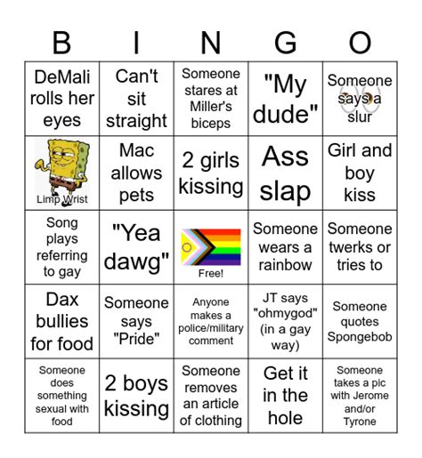 Gay Day Bingo Card