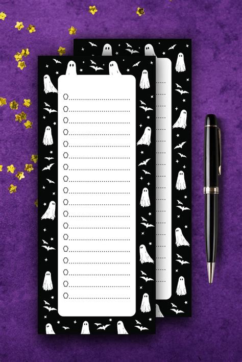 Ghost Notepad To Do List Ghost Check List Halloween Tear Etsy