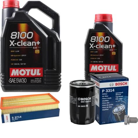 BOSCH INSPECTION SET 6 L Motul 8100 X Clean 5W 30 Pour Volkswagen