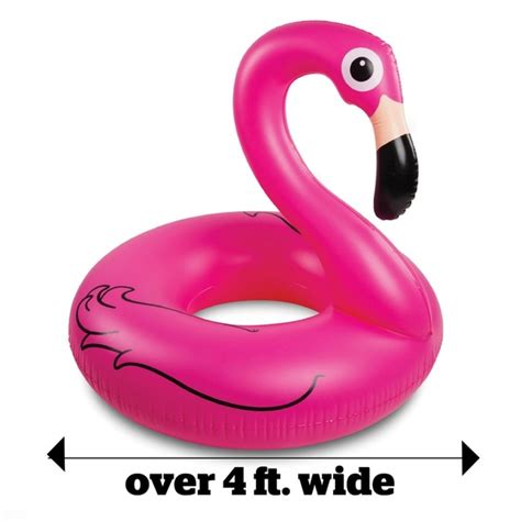 Bigmouth Swim Bigmouth Inc Pink Flamingo Pool Float Inflates To Over 4ft Funny Inflatable