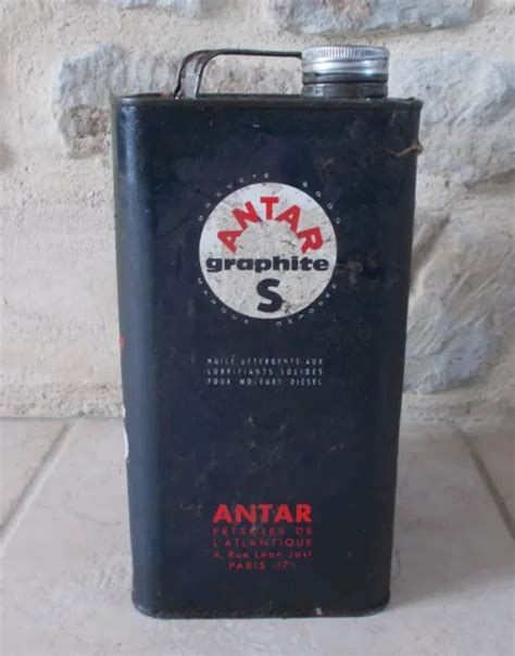 Ancien Bidon D Huile Antar Graphite S Automobilia Garage Vintage