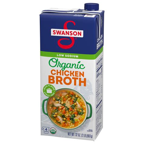 Swanson® Organic 100% Natural, Low Sodium Chicken Broth-Front-Right-Elevated