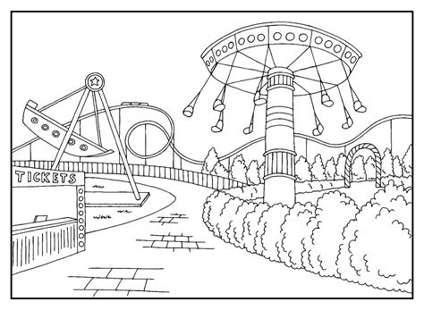Como Desenhar Um Parque De Diversões - Desenhos de Parque de Diversões para Colorir e Imprimir - Aprender a ...