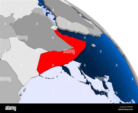 Illustration Of Somalia Highlighted In Red On Globe With Transparent