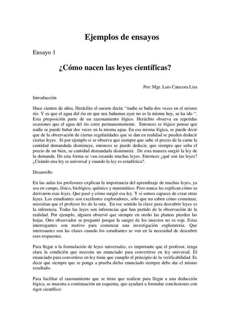 Como Elaborar Un Ensayo Y Ejemplos Preparado Por Luis Catacora Lira