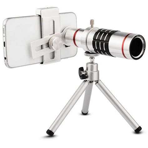 Clip Lens 18X Zoom Optical Telephoto Telescope Camera Lens with Tripods for Universal Smartphone ...