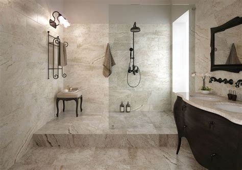 Creamy Stone-Look Ceramic Tile Bathroom | Why Tile | House tiles ...