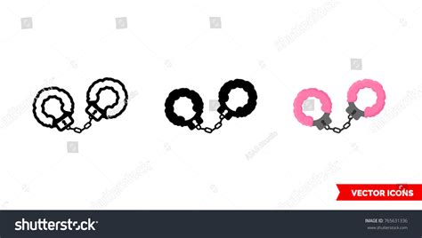 Sex Handcuffs Bondage Icon 3 Types Stock Vector Royalty Free 765631336 Shutterstock