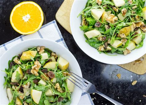 Easy Pear And Walnut Salad Recipe With Orange Dressing