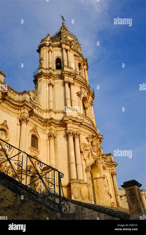 Low Angle View Of The Duomo Di San Giorgio Cathedral Tower Against A