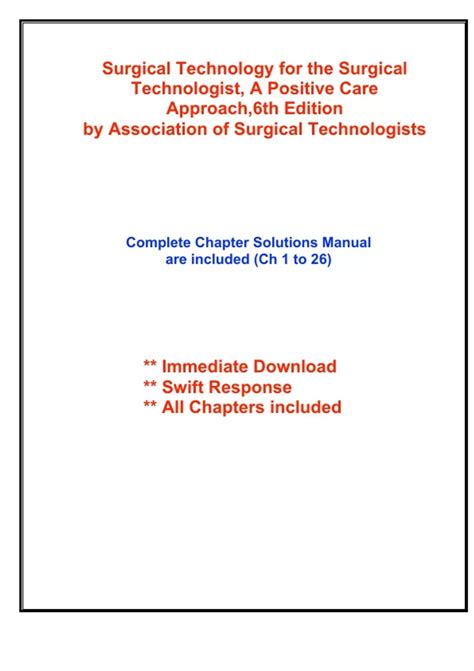 Solutions for Surgical Technology for the Surgical Technologist, A ...
