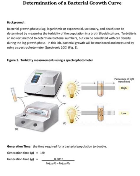 Solved Determination of a Bacterial Growth Curve Background: | Chegg.com