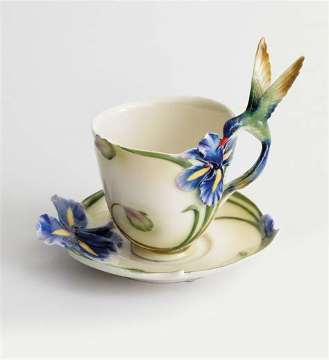 Cup And Saucer Franz Porcelain Long Tail Hummingbird Tea Cups Tea Cup