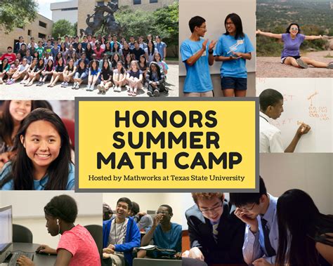 Honors Summer Math Camp Information Mathworks Texas State University