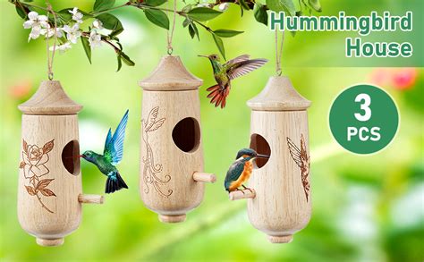 Hummingbird House Kannino Wooden Hummingbird Houses For Outside Hanging