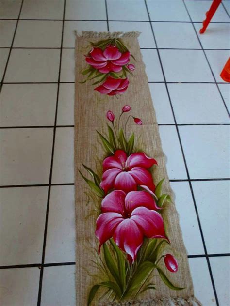 Caminos De Mesa Manteles Pintados En Tela Pintura En Tela Flores