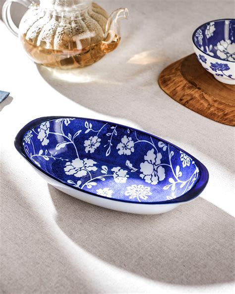 Rêve Bleu Rennes New Bone China Oval Kulplu Tabak Madame Coco