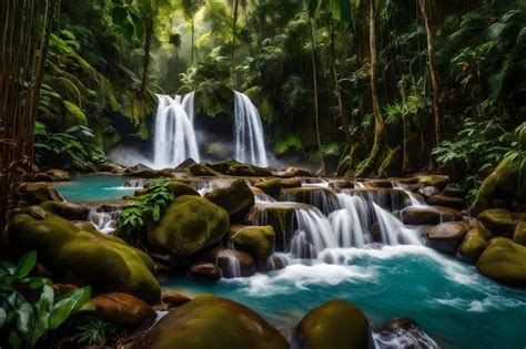 Premium AI Image | A waterfall in the jungle