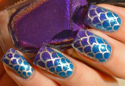 Leesha S Lacquer Freehand Mermaid Nail Art