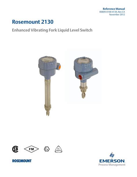 PDF Manual Rosemount 2130 Enhanced Vibrating Fork Media Resources