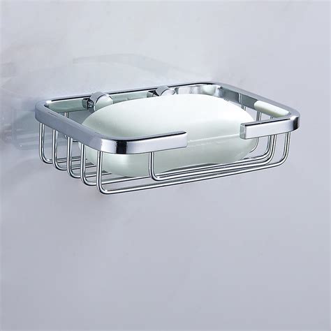 Bathroom Soap Dish Box Rack Free Perforated Wall Mounted Drain 304