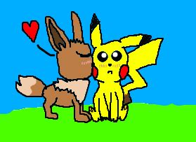 Eevee Giving A Kiss To Pikachu by HeroesSquad2019 on DeviantArt