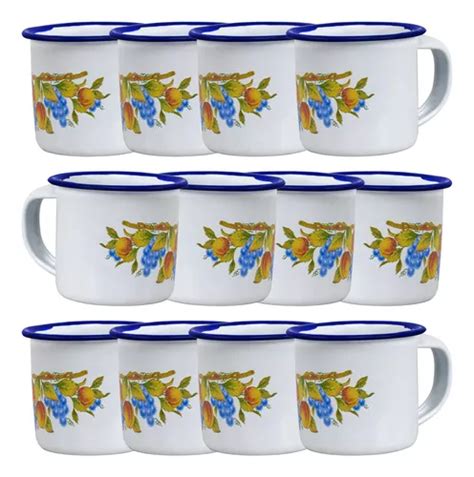 Jogo Caneca X Cara Branca Esmaltada Estampada Caf Vov Mercadolivre